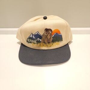 Vintage STIHL Ram Embroidered Snapback Hat 2001